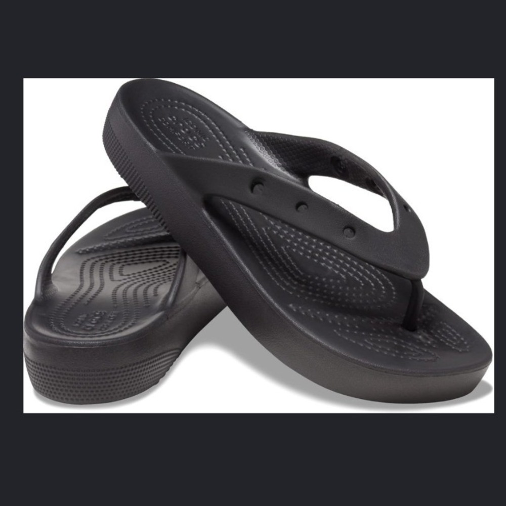 Crocs Women's Classic Slip On Black Platform Flip - Size W9 & 7M